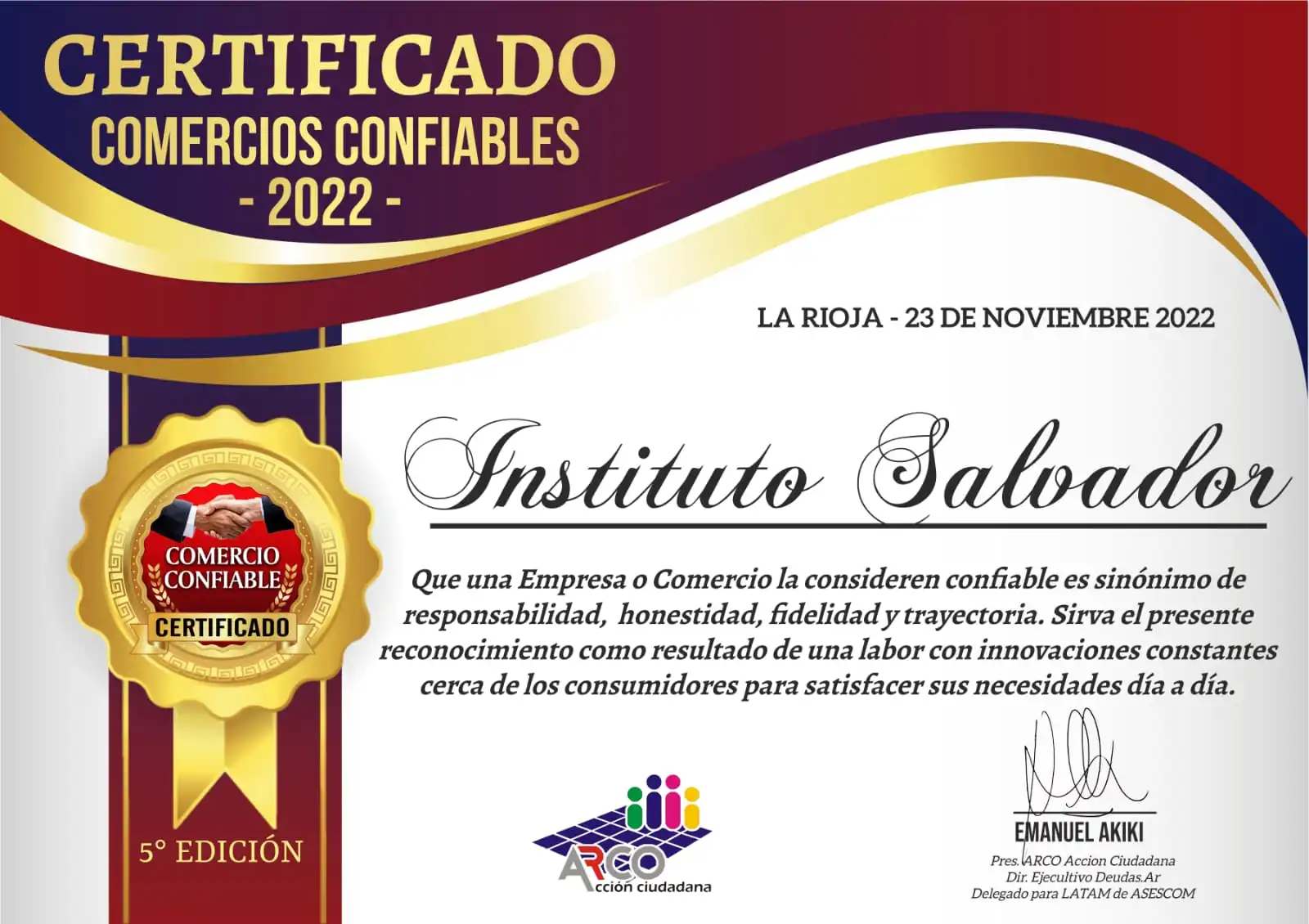 Sello de Confianza ARCO